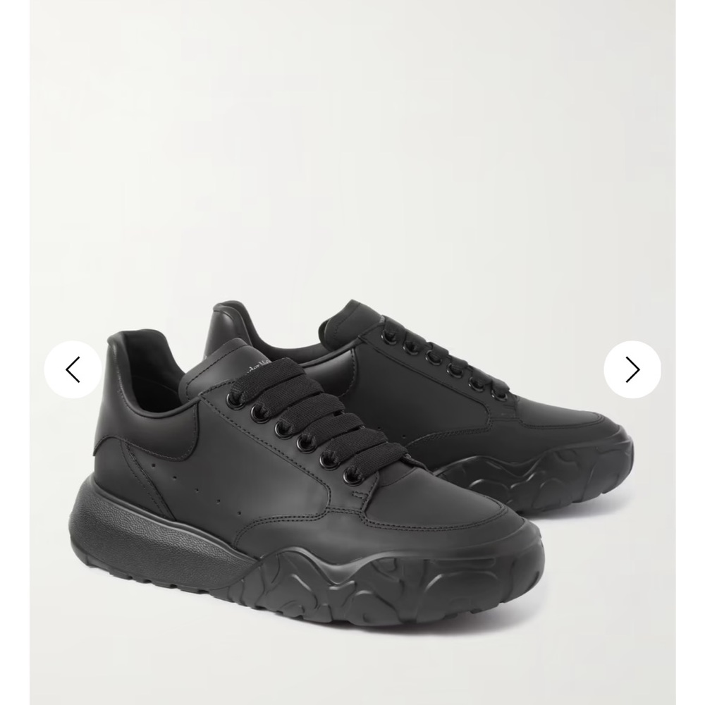 Alexander McQueen Court Exaggerated-Sole Leather Sneakers